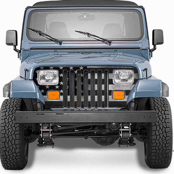 Jeep Wrangler Grill Wrap American Flag Subdued 1987-1995 TJ