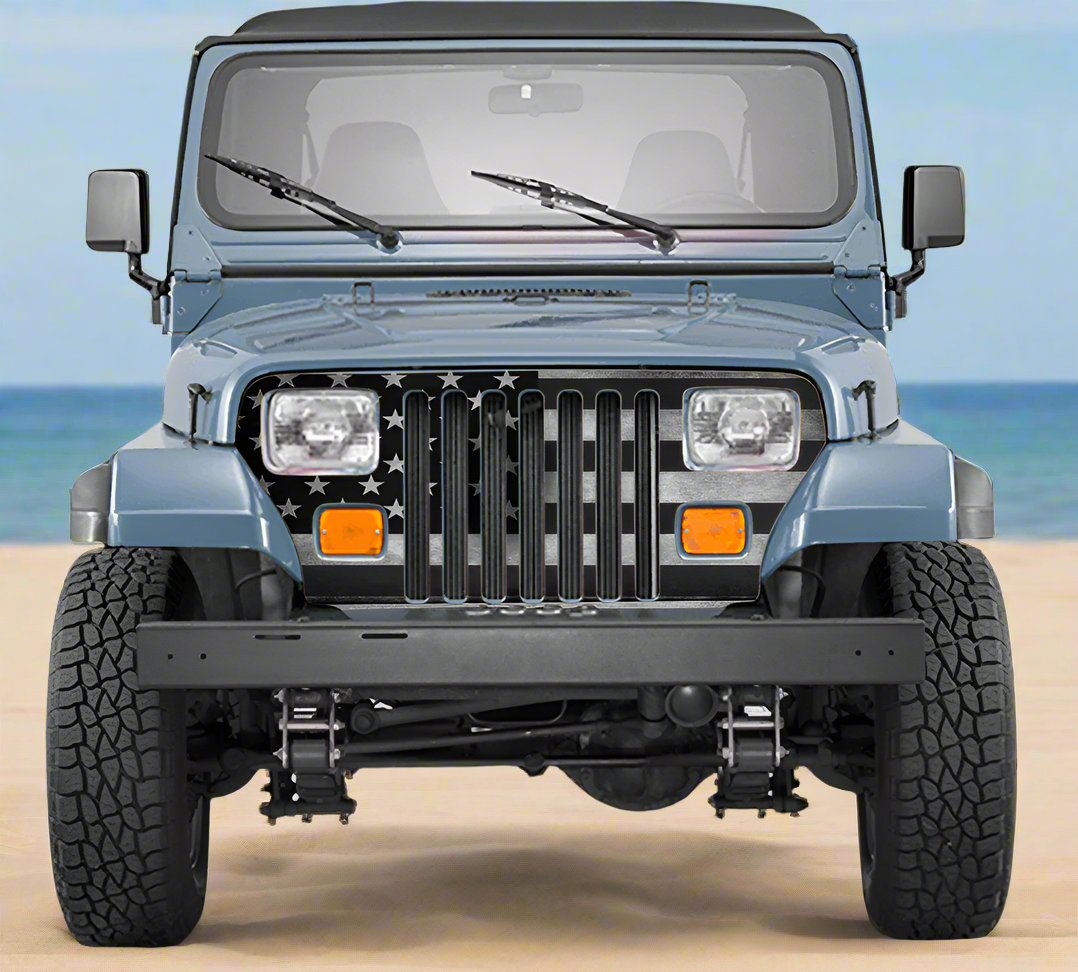 Jeep Wrangler Grill Wrap American Flag Subdued 1987-1995 TJ