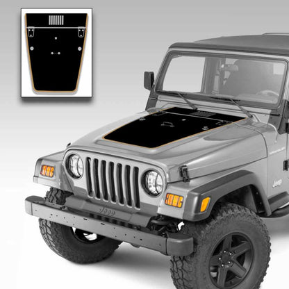 Jeep Wrangler Hood Vinyl Graphics Decal Stripe Kit for Jeep TJ 1996-2006 Tan Outer Stripe