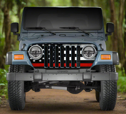 TJ Jeep Wrangler Grill Wrap Red Lie