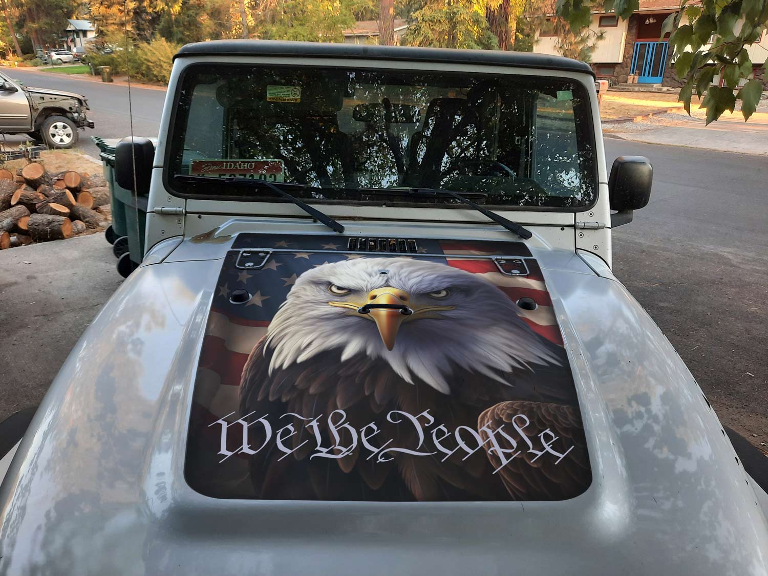 Jeep Wrangler Hood Decal Stripe Kit  We The People American Flag TJ 1996-2006