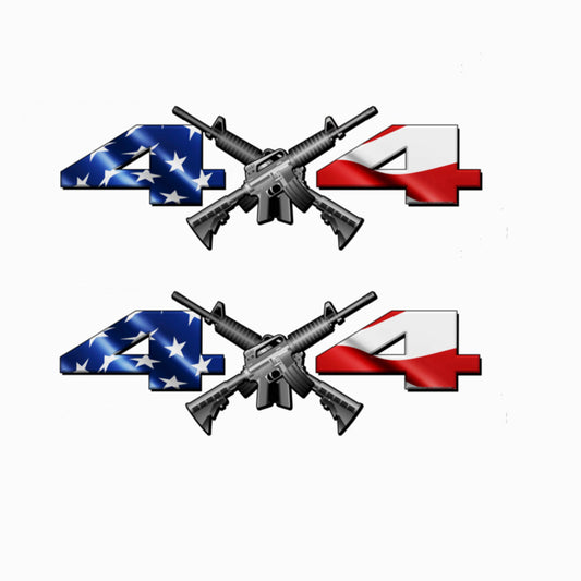 4x4 American Flag AR-15 Truck Bed Decals