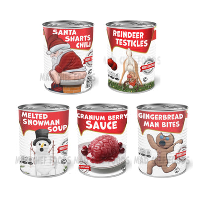 Funny Prank Soup Can Label Christmas 5 pack