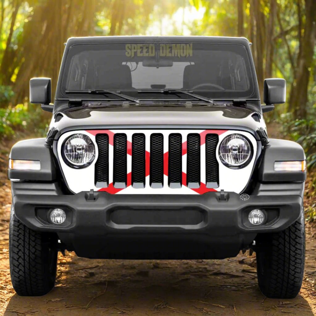 Jeep Wrangler  Alabama Flag  Grill Wrap Fits JL -JK- TI-YJ