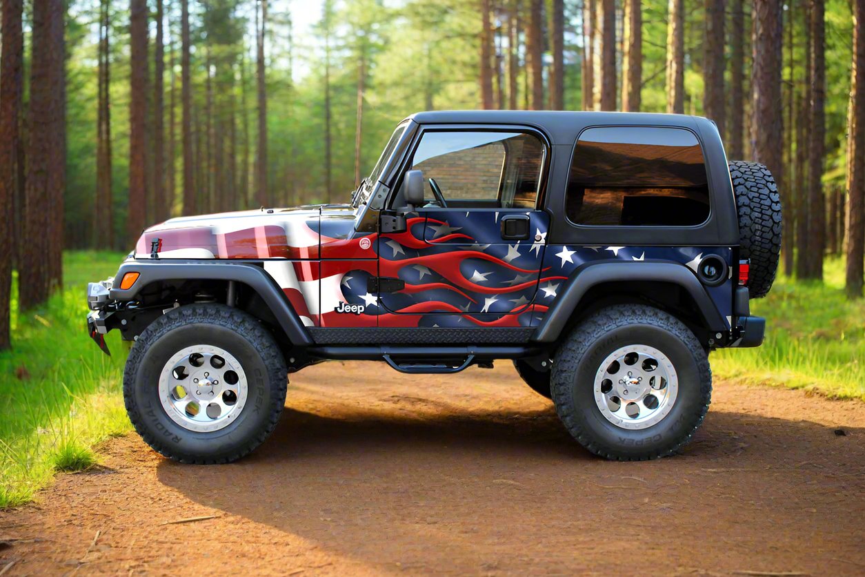 American Flag Jeep Wrap