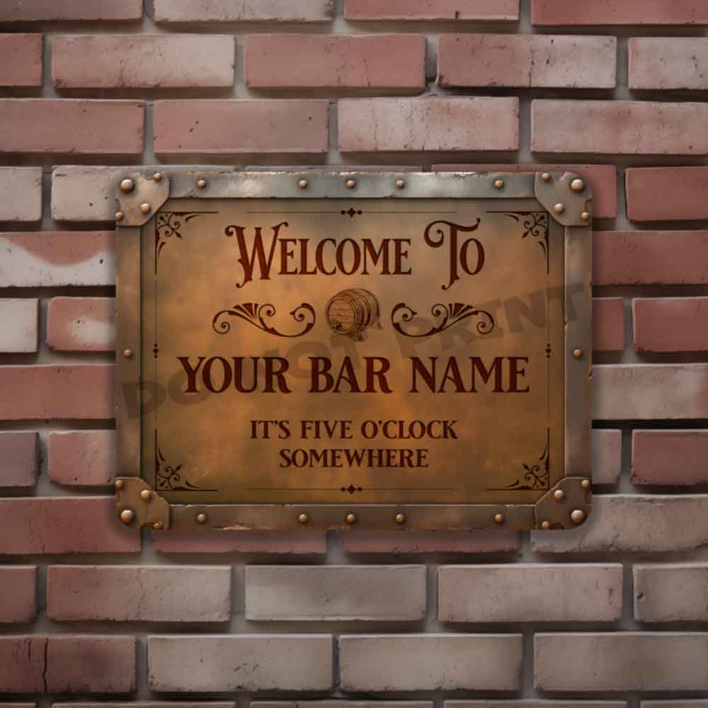 Custom Directional Street Sign – Vintage Rusty Look, Any Name, USA Made Aluminum, Barn/Game Room Decor