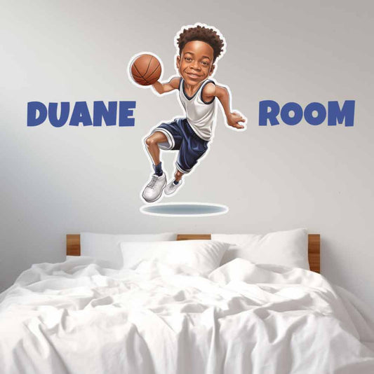 Basketball Caricature Wall Decals - Murals From Photo