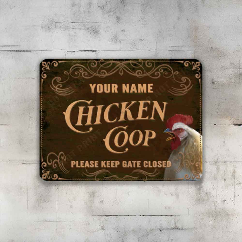 Rustic Brown Chicken Coop Sign Please Keep Gate Closed
