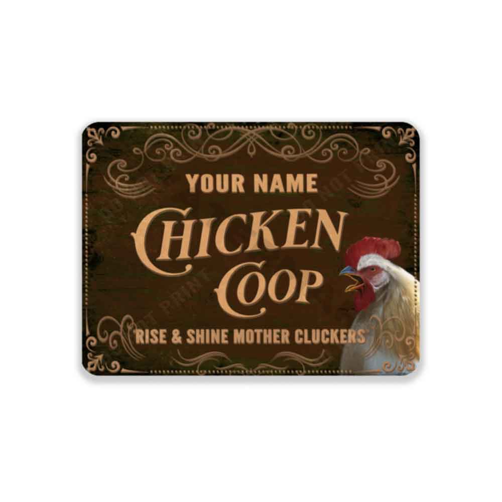 Rustic Brown Chicken Coop Sign Rise and Shine Mother Cluckers