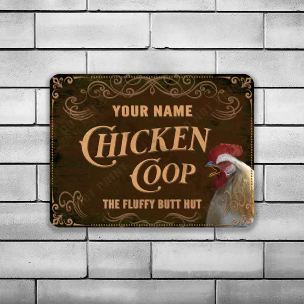 Rustic Brown Chicken Coop Sign The Fluffy Butt hut