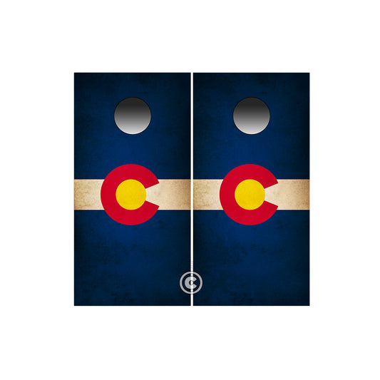 Colorado State Cornhole Wraps ~ Rustic