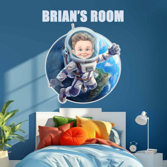 Child Astronaut in Space Wall Decals