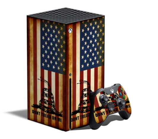 Xbox Console Wrap - Dont Tread on Me American Flag - Series X