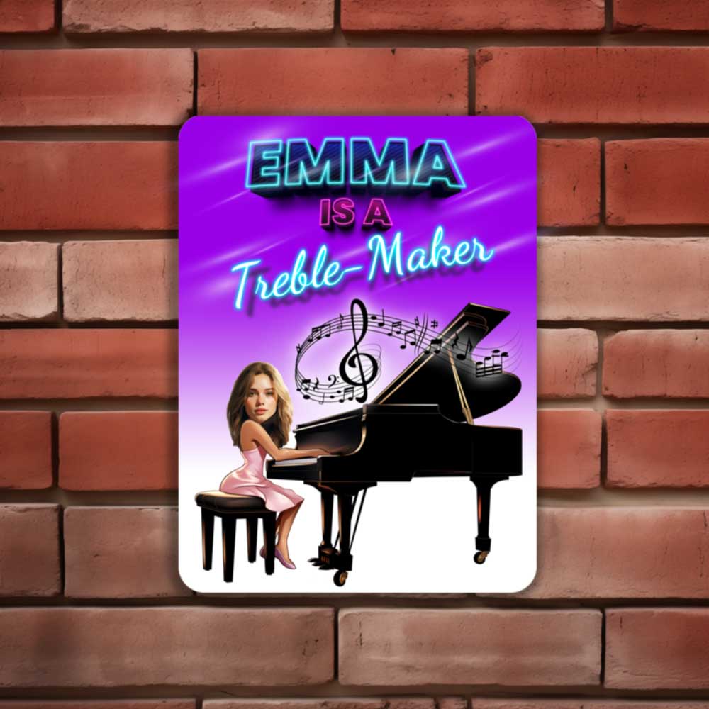 Personalized Pianist Room Metal Sign Is A Treble Maker