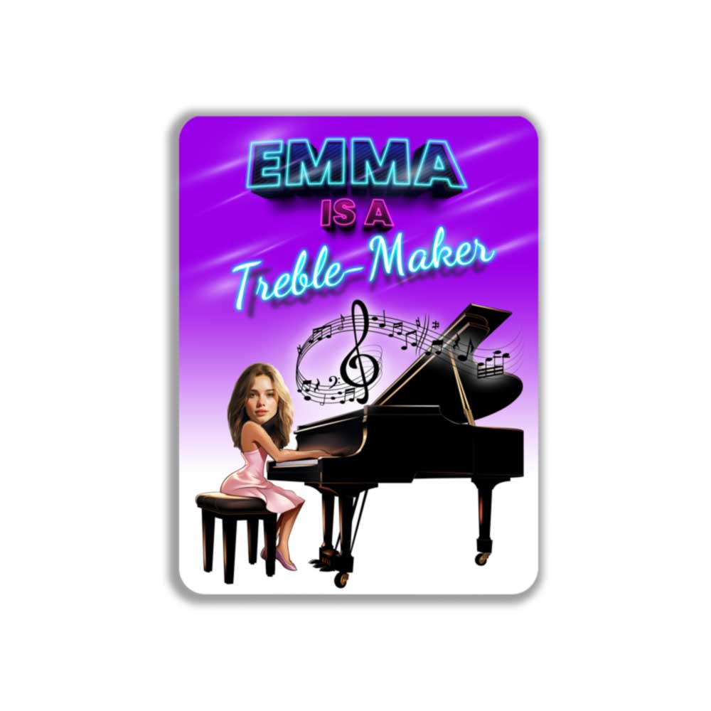 Personalized Pianist Room Metal Sign Your Name is a Treble Maker