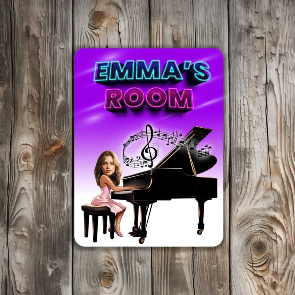 Personalized Pianist Room Metal Sign Emmas Room