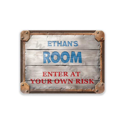Ethans Room Personalized Boys Bedroom Door Sign