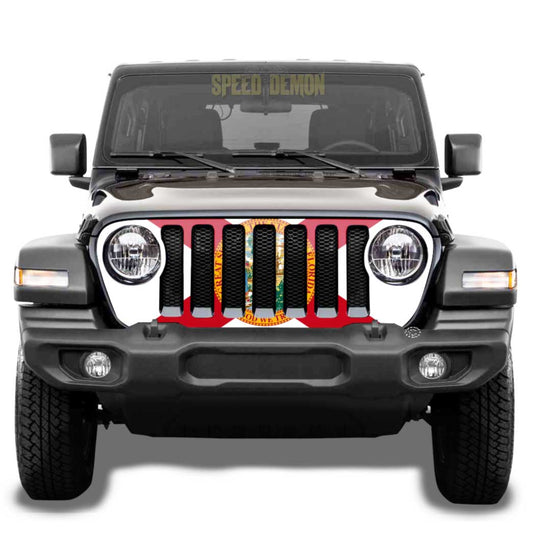 Jeep Wrangler Grill Wrap JL 2018-2025 Florida Flag