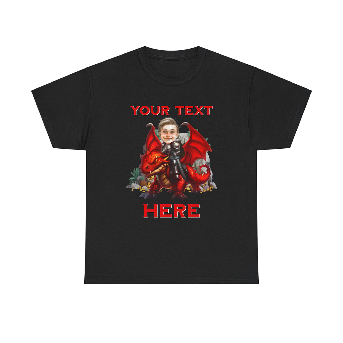 Personalized Child Riding a Dragon T-Shirt from Photo