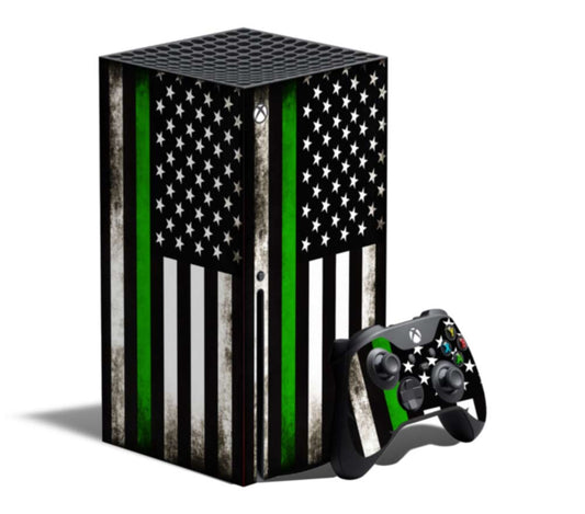 Xbox Console Wrap - Green Line Flag - Series X