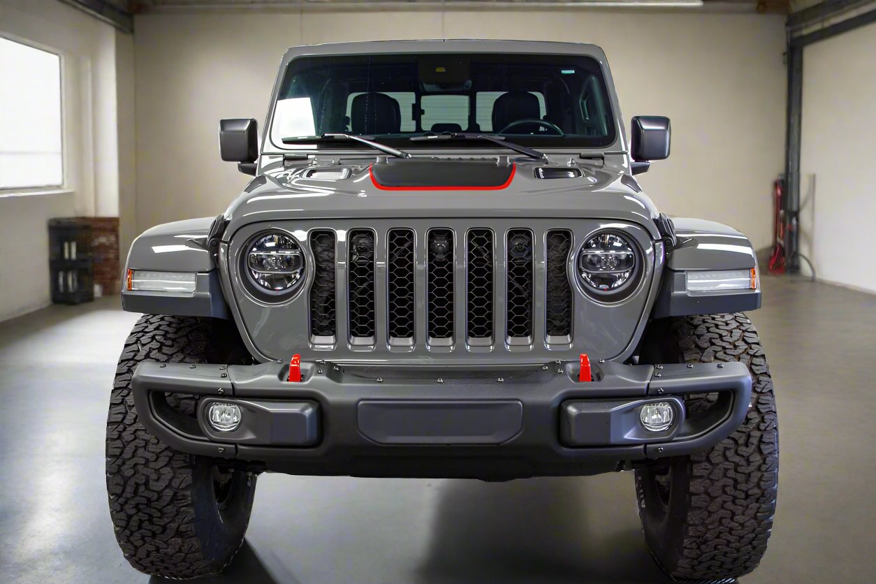 Hood Stripe Decal W Outline Jeep Jl Wrangler Jt Gladiator 2018-2024