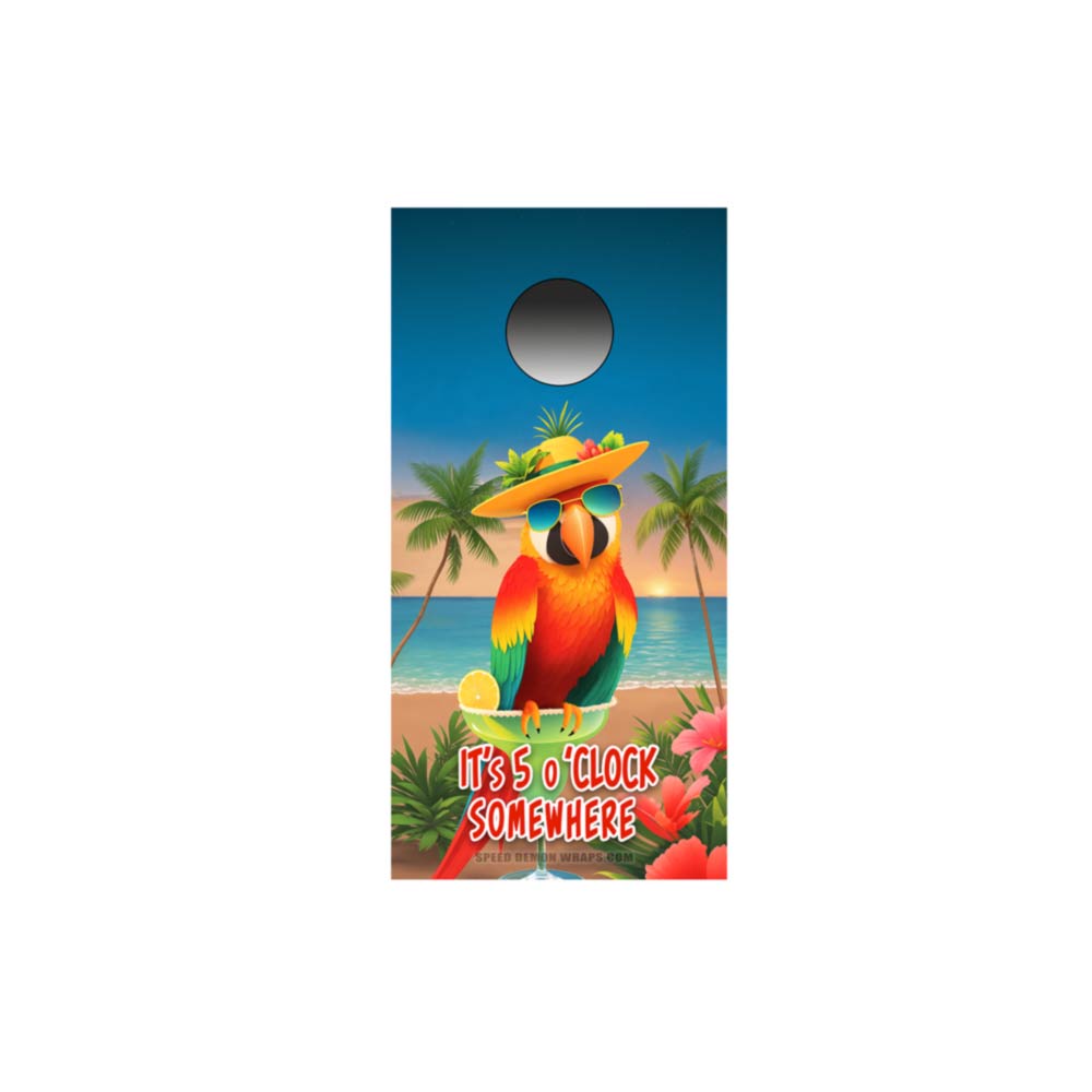 Parrot On the Beach Cornhole Wraps Its 5 O Clock Somewhere