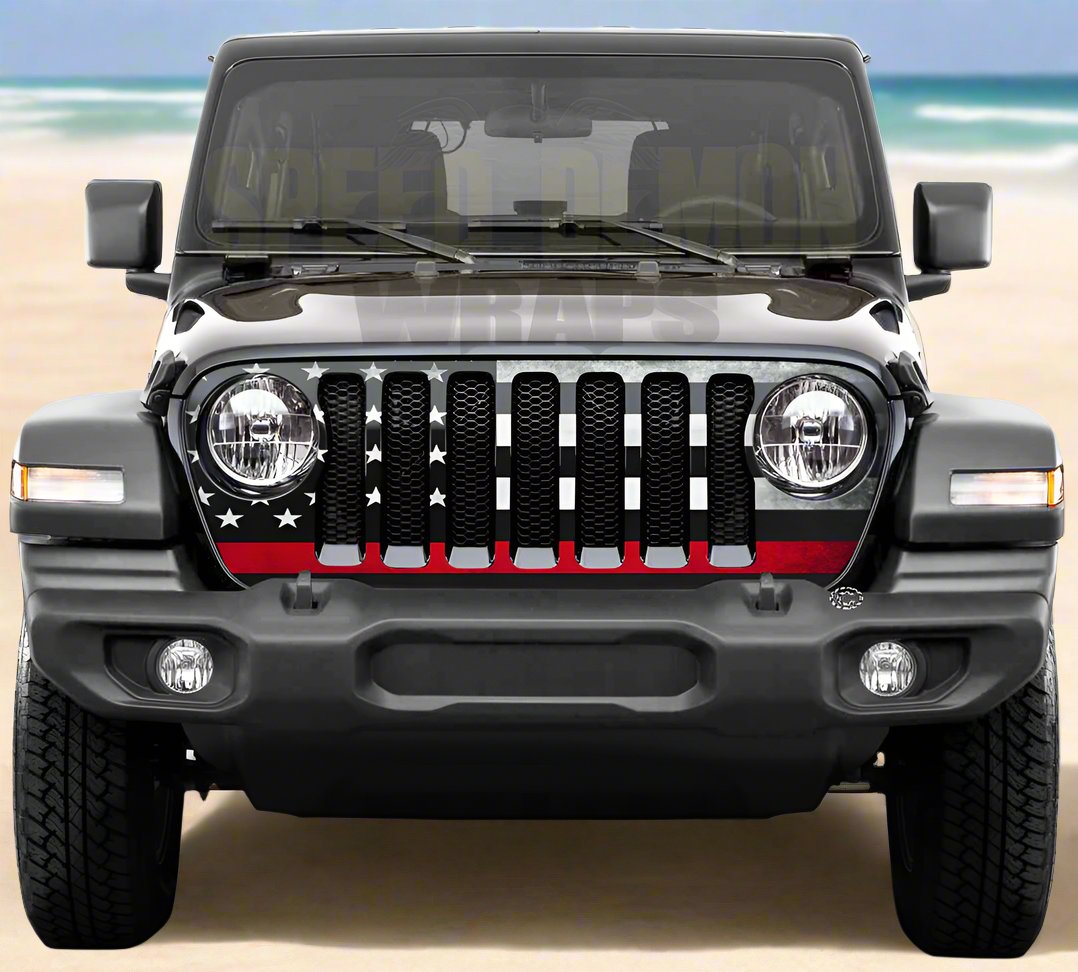 Jeep Wrangler Grill Wrap Red Line 2018-2025 JL