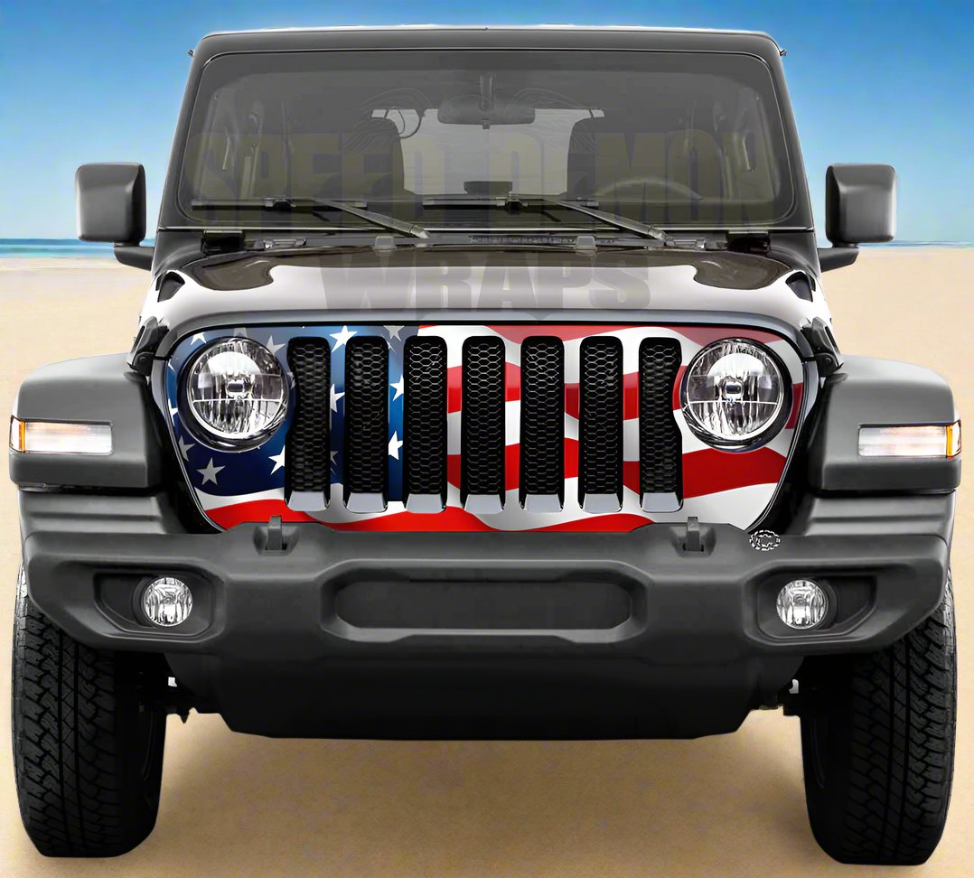 Jeep Gril Wrap  American Flag JL  