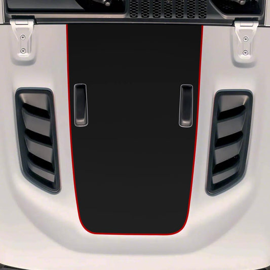 Hood Stripe Decal Jeep Jl Wrangler Jt Gladiator 3/8 Red outline 2018-2024