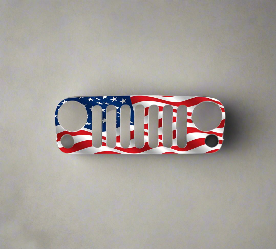 JK Jeep Wrangler Grill Wrap American Flag