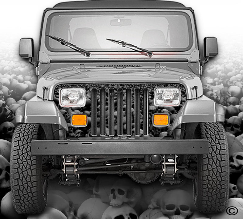 Subdued Jeep Wrangler Grill Wraps Skulls Skull Crusher YJ 1987-1995 