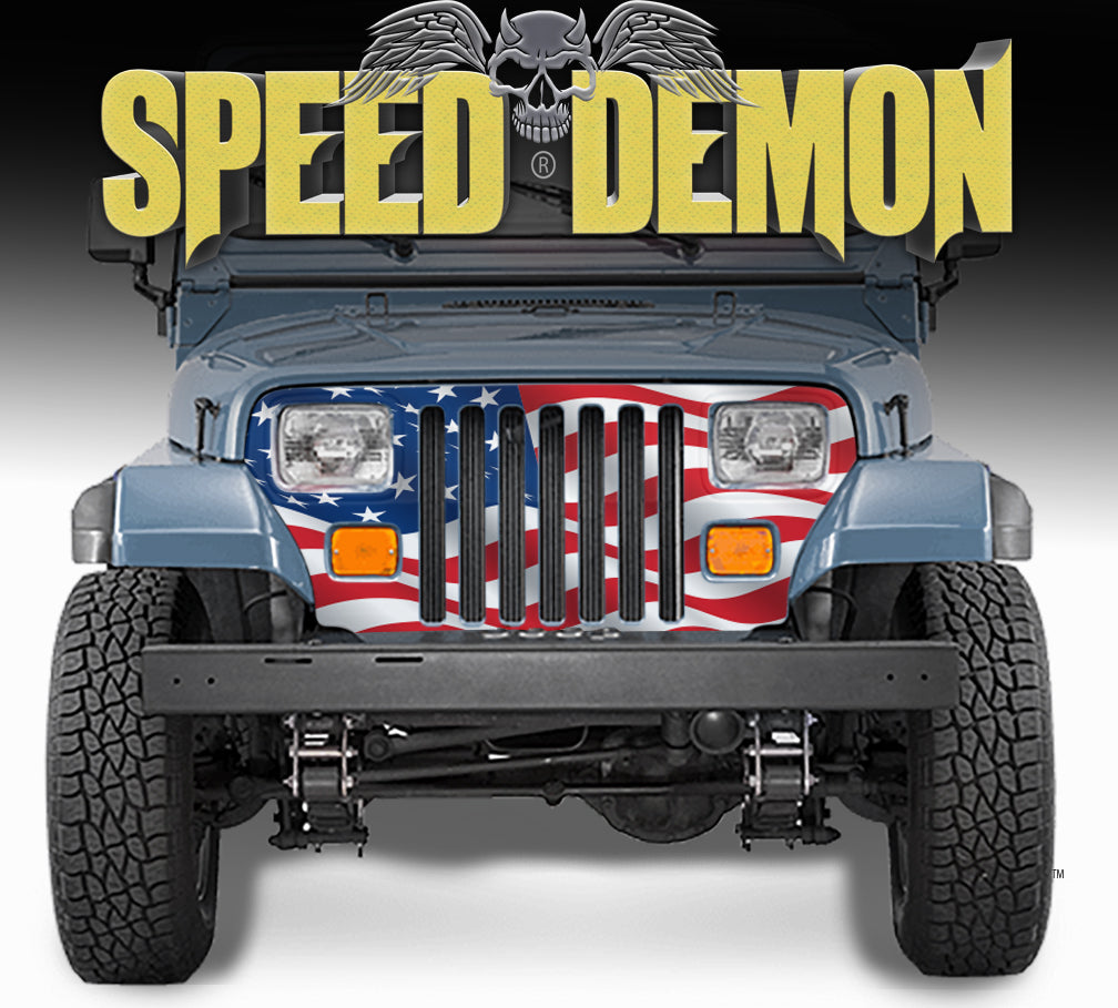 TJ Jeep Wrangler Grill Wrap  American Flag  