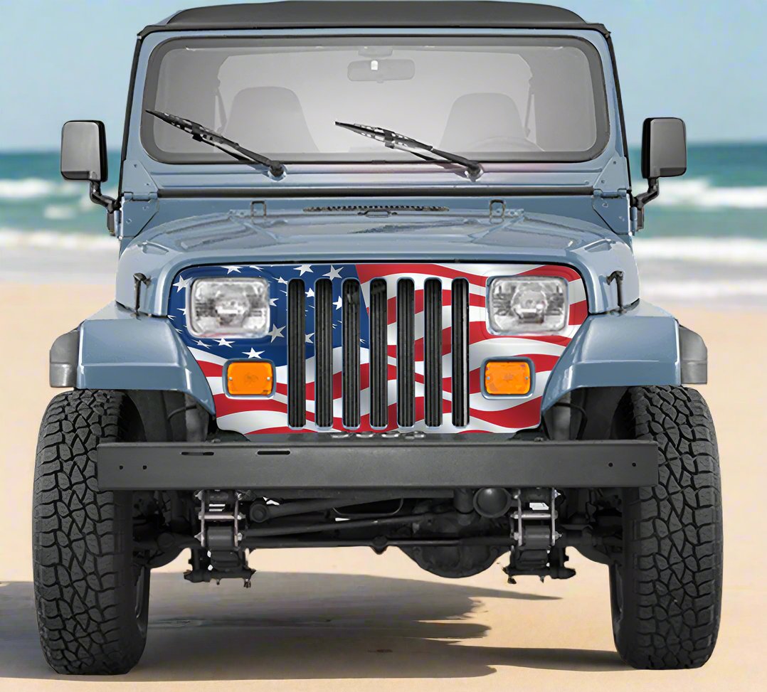 Jeep Wrangler Grill Wraps American Flag  1987-1995 TJ