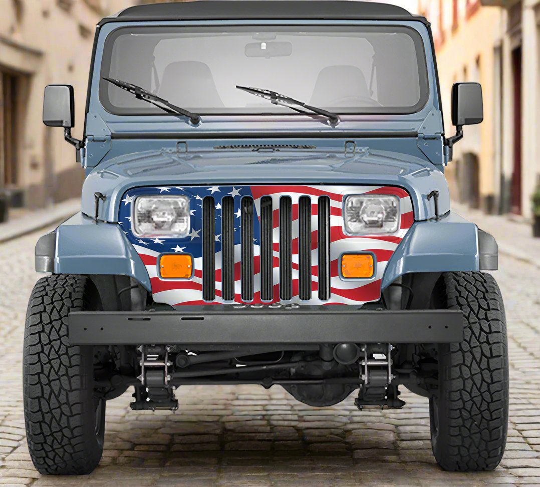 Jeep Wrangler Grill Wrap American Flag  