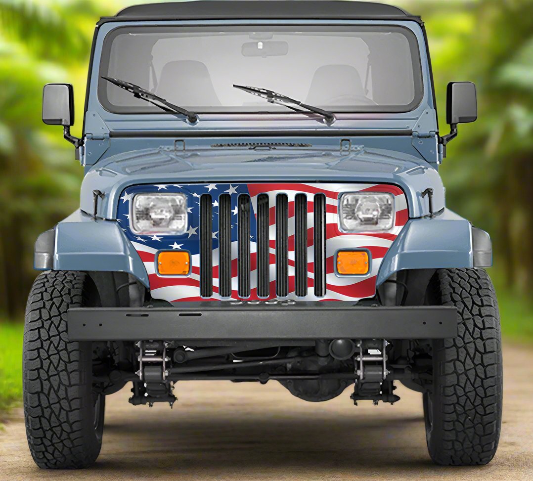 Jeep Wrangler Grill Wrap American Flag  1987-1995 TJ