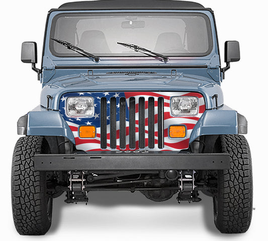 Jeep Wrangler Grill Wrap American Flag  1987-1995 TJ