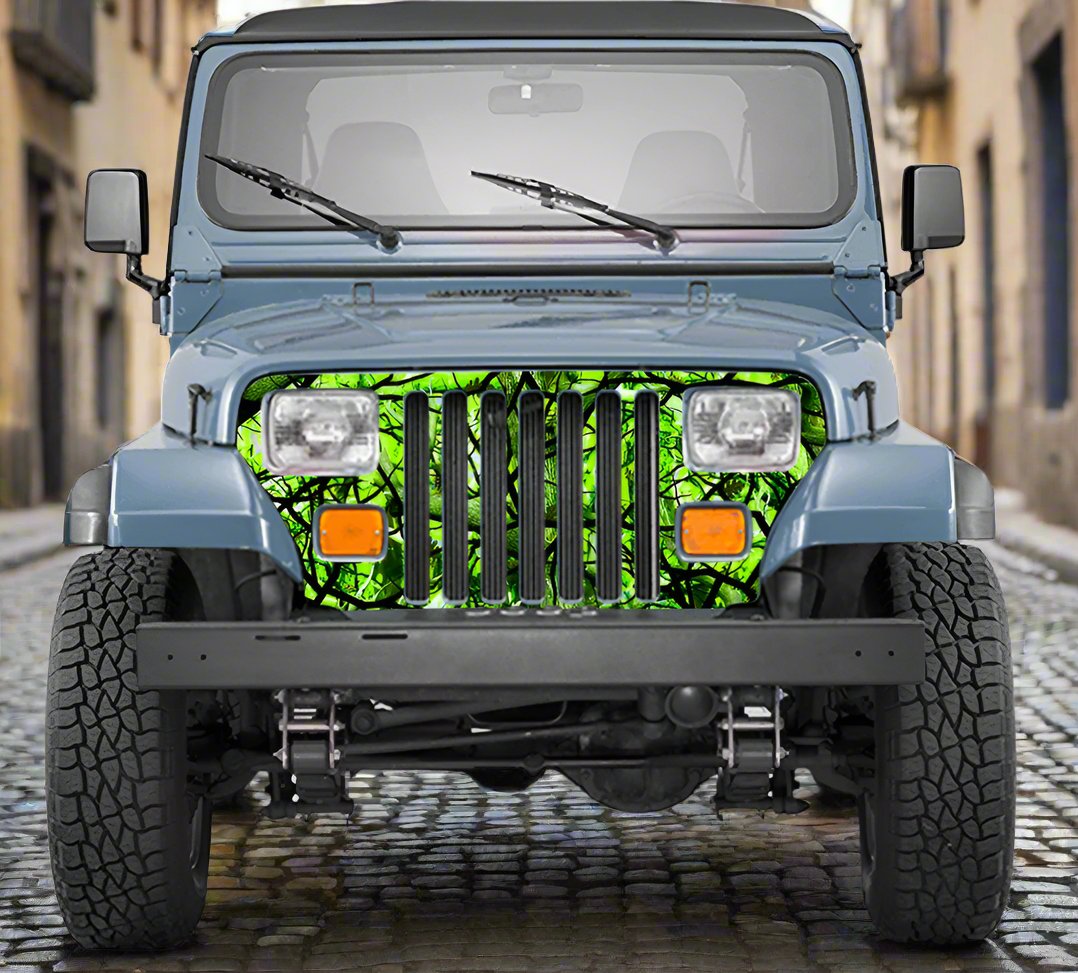 YJ Jeep Wrangler Grill Wraps Camo Zombie Bile  