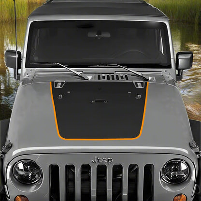 Jeep Wrangler Hood Decal Orange Pinstripe 2007-2017 JK