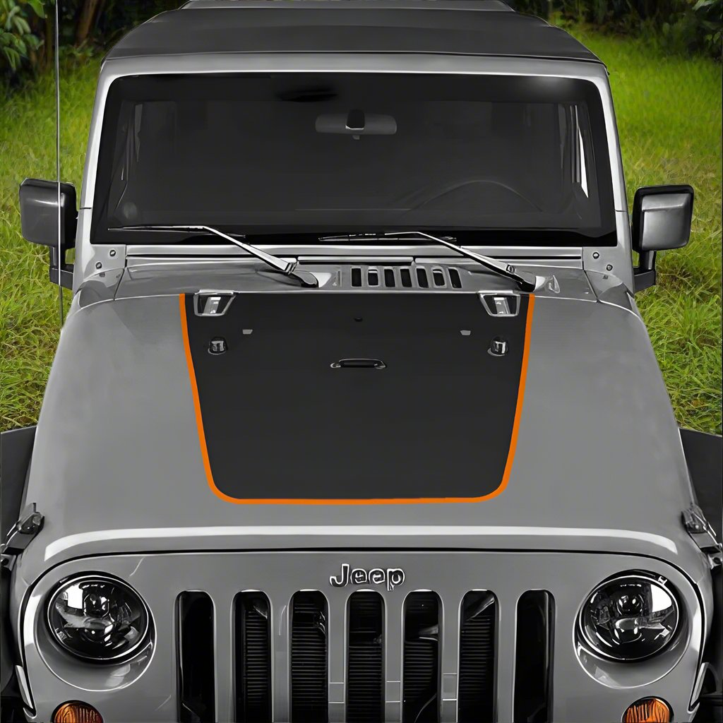 Jeep Wrangler Hood Decal Orange Pinstripe 2007-2017 JK