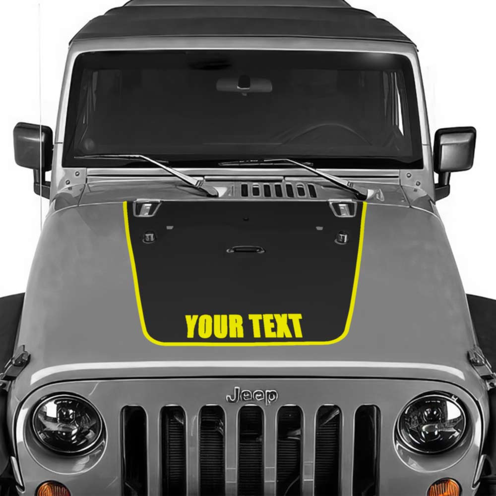 Jeep Wrangler Hood Decal Your Text 2 Color 2007-2017 JK