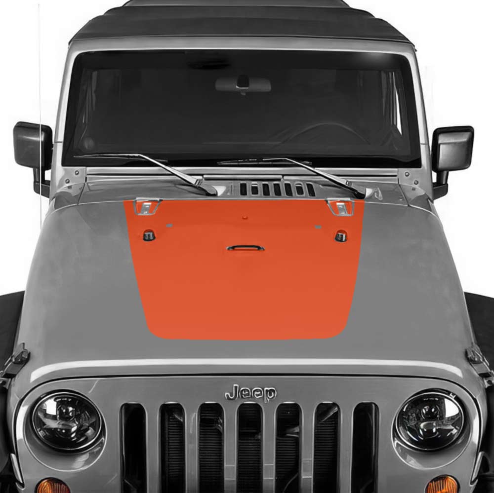 Jeep Wrangler Hood Decal Orange 2007-2017 JK