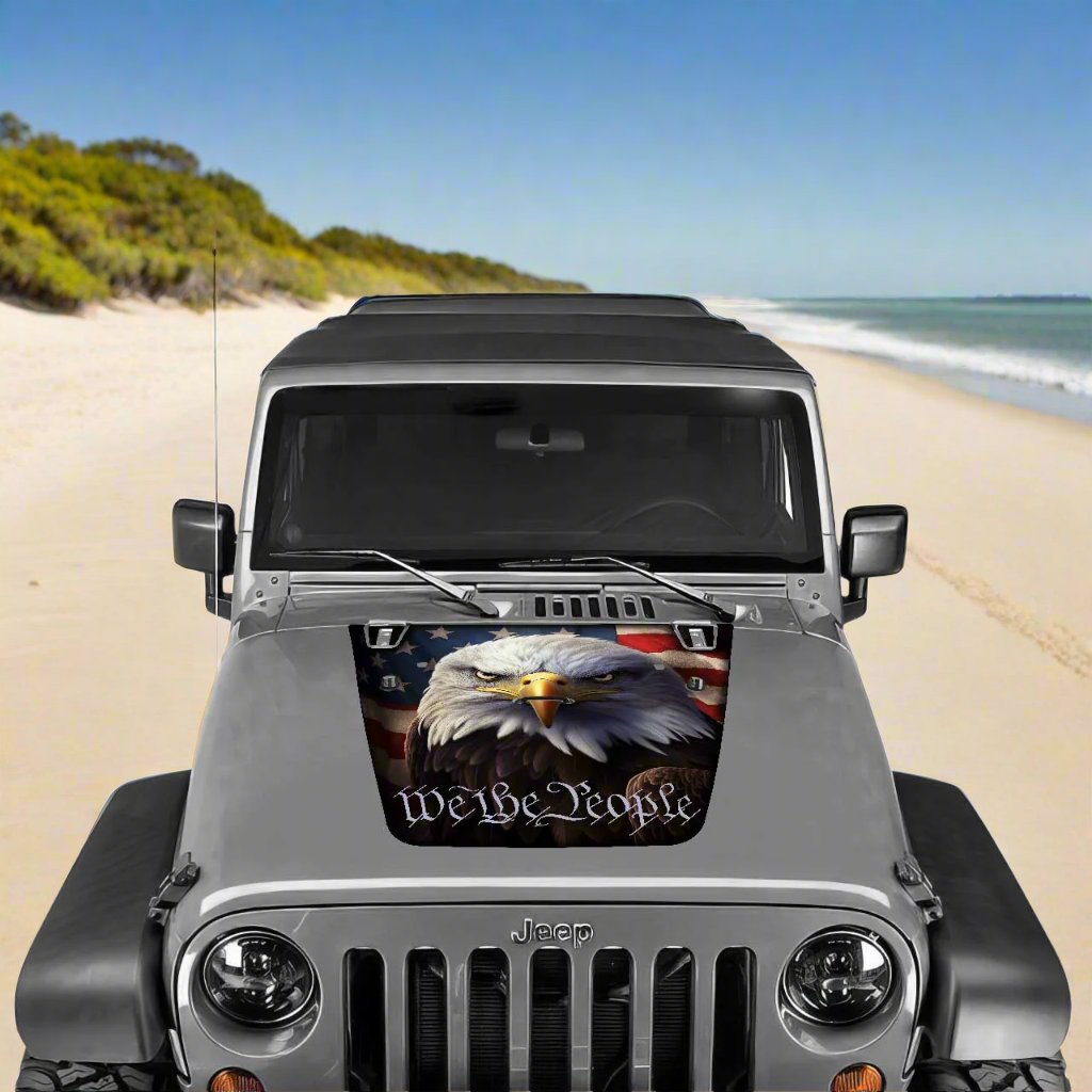 Jeep Wrangler Hood Decal Eagle on the American Flag 2007-2017