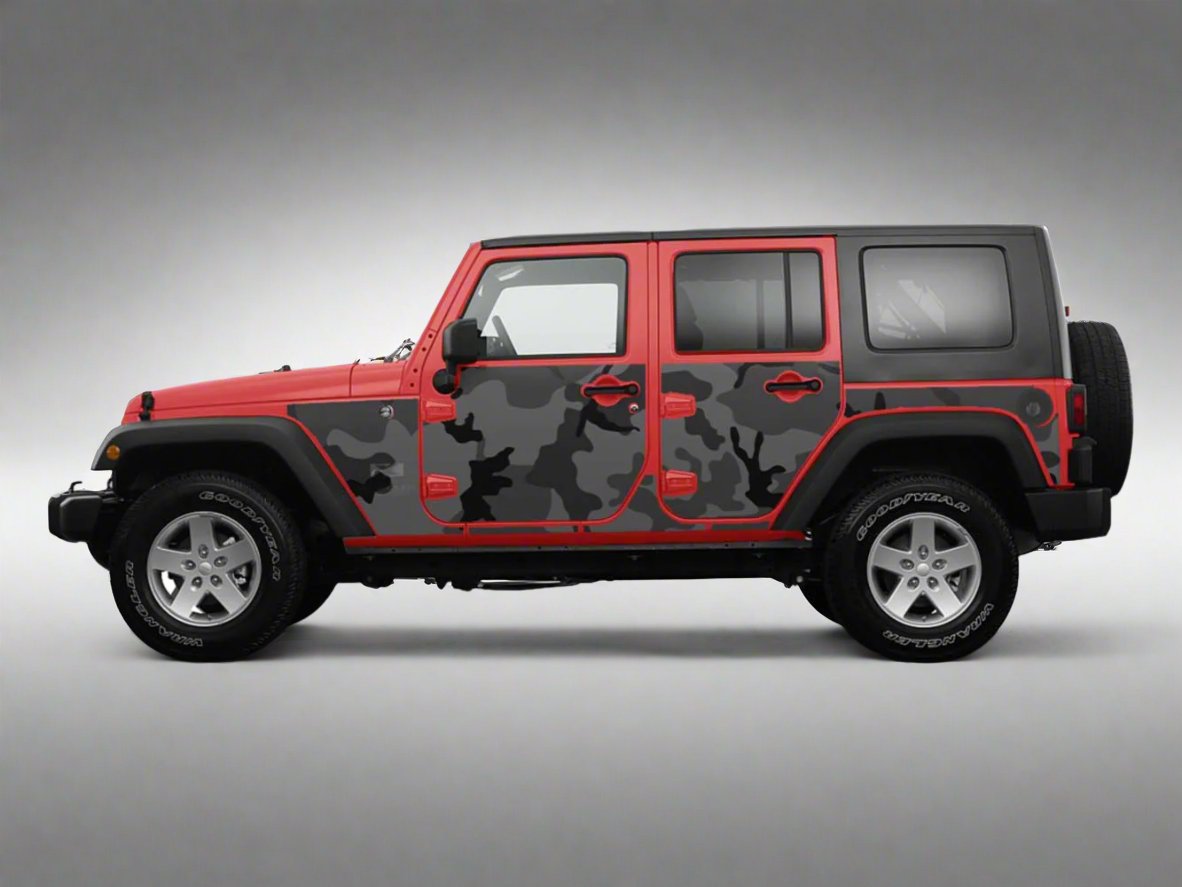 Jeep Wrangler JK Trai Armor Side  2007-2017 Urban Black Camo