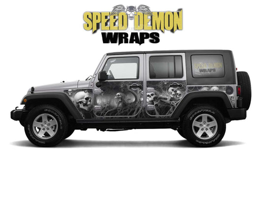 Jeep Wrangler JK Trail Armor Side Wrap 2007-2017 Sinister Skull