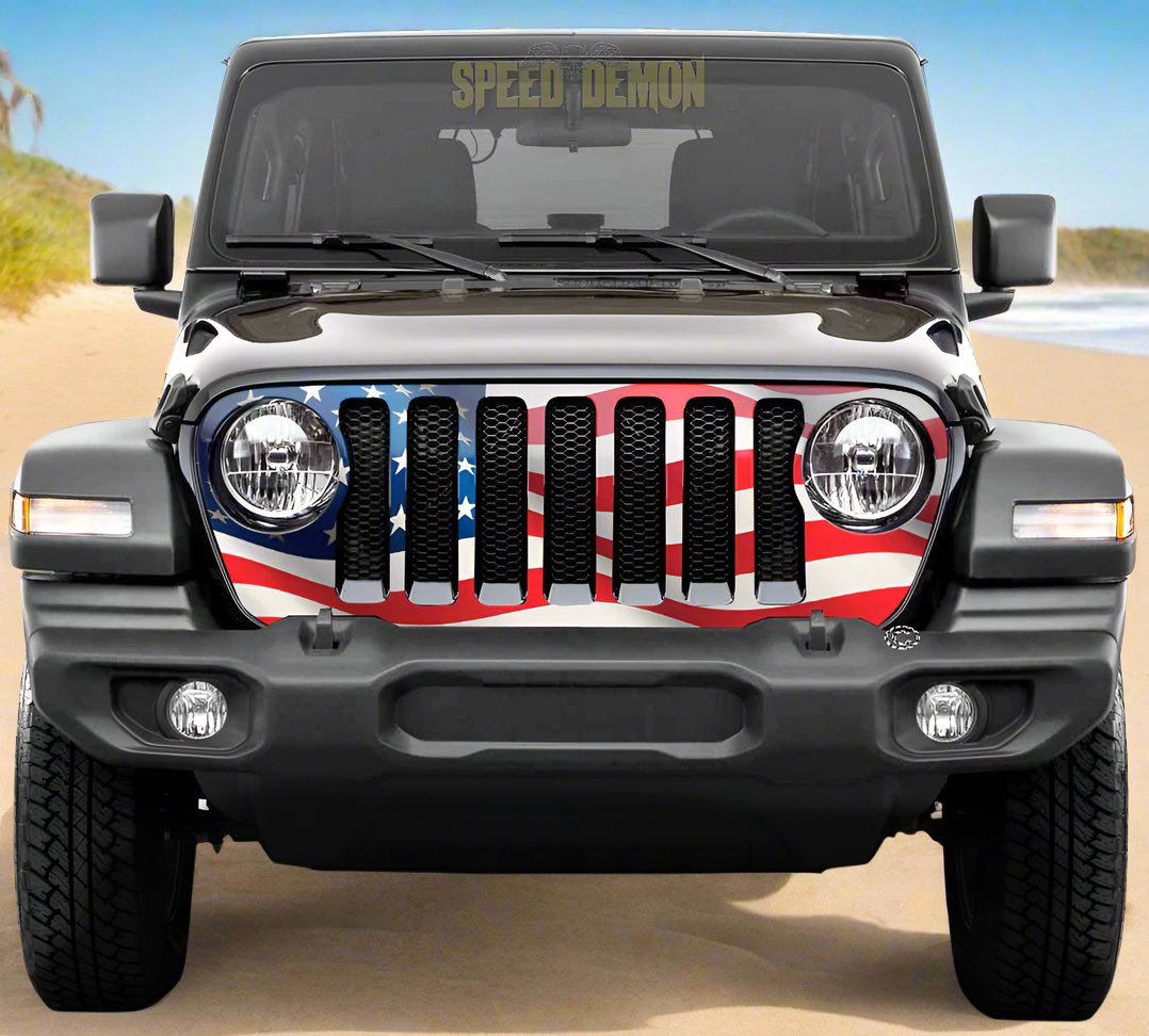 Jeep Gladiator Grill Wrap American Flag V2 JT 2020-2025