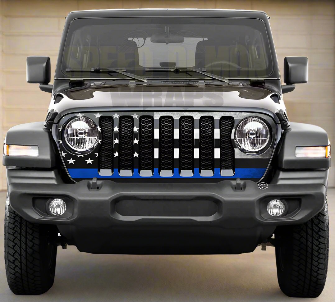 Jeep Gladiator Grill Wrap Thin Blue Line 