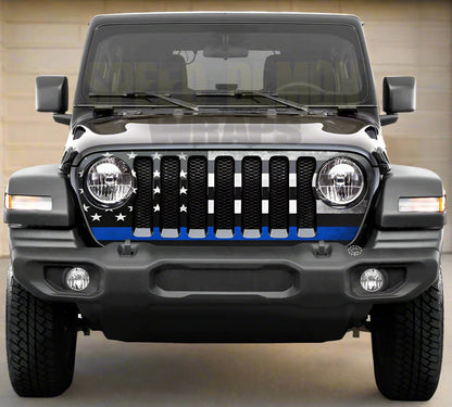 Jeep Gladiator Grill Wrap Thin Blue Line 