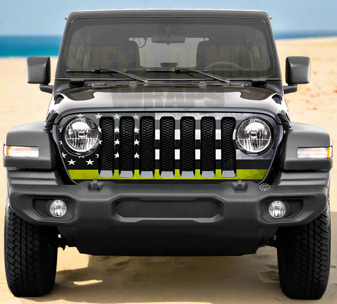 Jeep Gladiator Grill Wrap Thin Yellow Line 2018-2025 JT