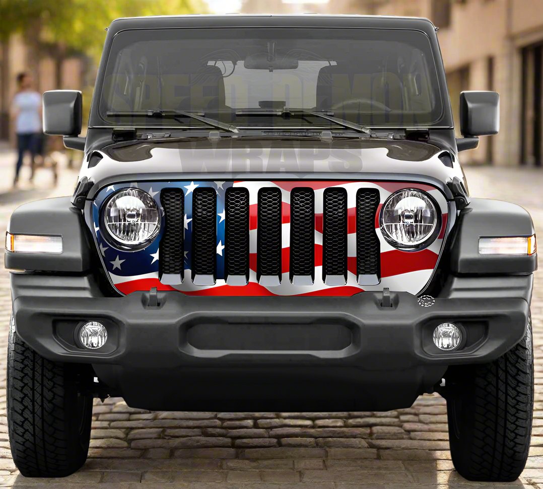 Jeep Gladiator Grill Wraps  American Flag JL 