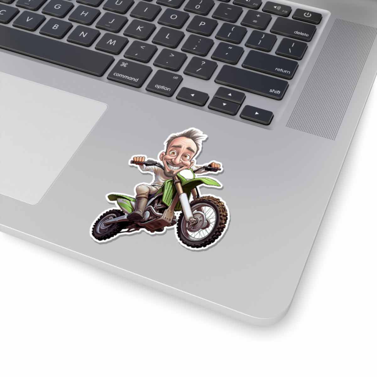 Personalized Motocross Caricature from Photo Dirt Bike Sticker - 6 Pack